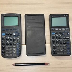 Lot Of 2‎ Texas Instruments TI-82 Graphing Calculator - Tested, Works, One Cover
